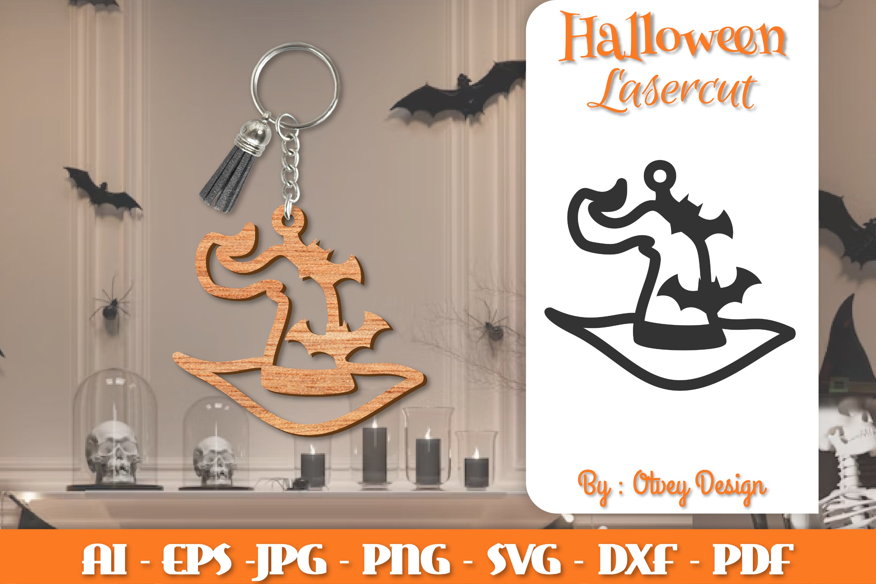 Keychain Halloween Lasercut SVG Bundle 274 - CraftNest - Digital Crafting and Art