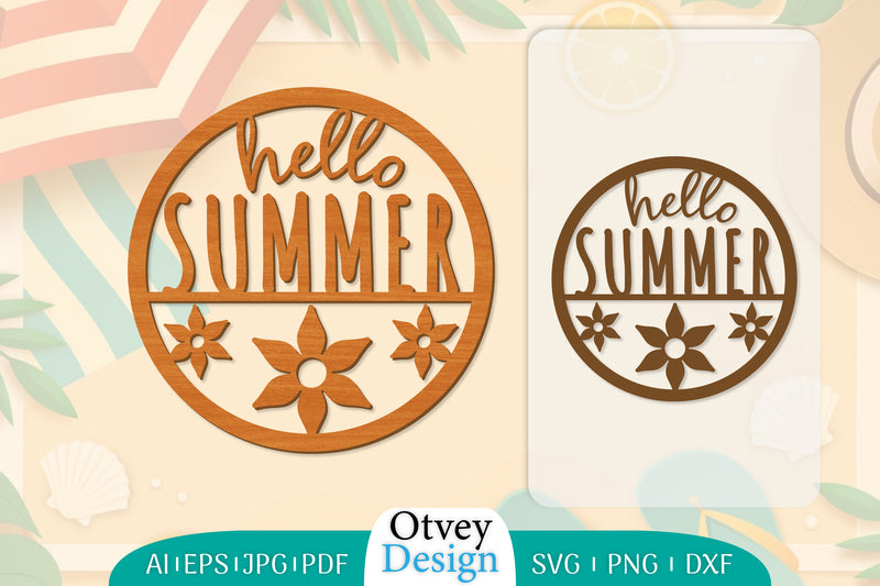 Hello Summer Round Lasercut SVG Bundle 7 - CraftNest - Digital Crafting and Art
