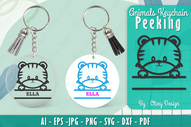 Animals Peeking Keychain SVG Bundle 11 - CraftNest - Digital Crafting and Art