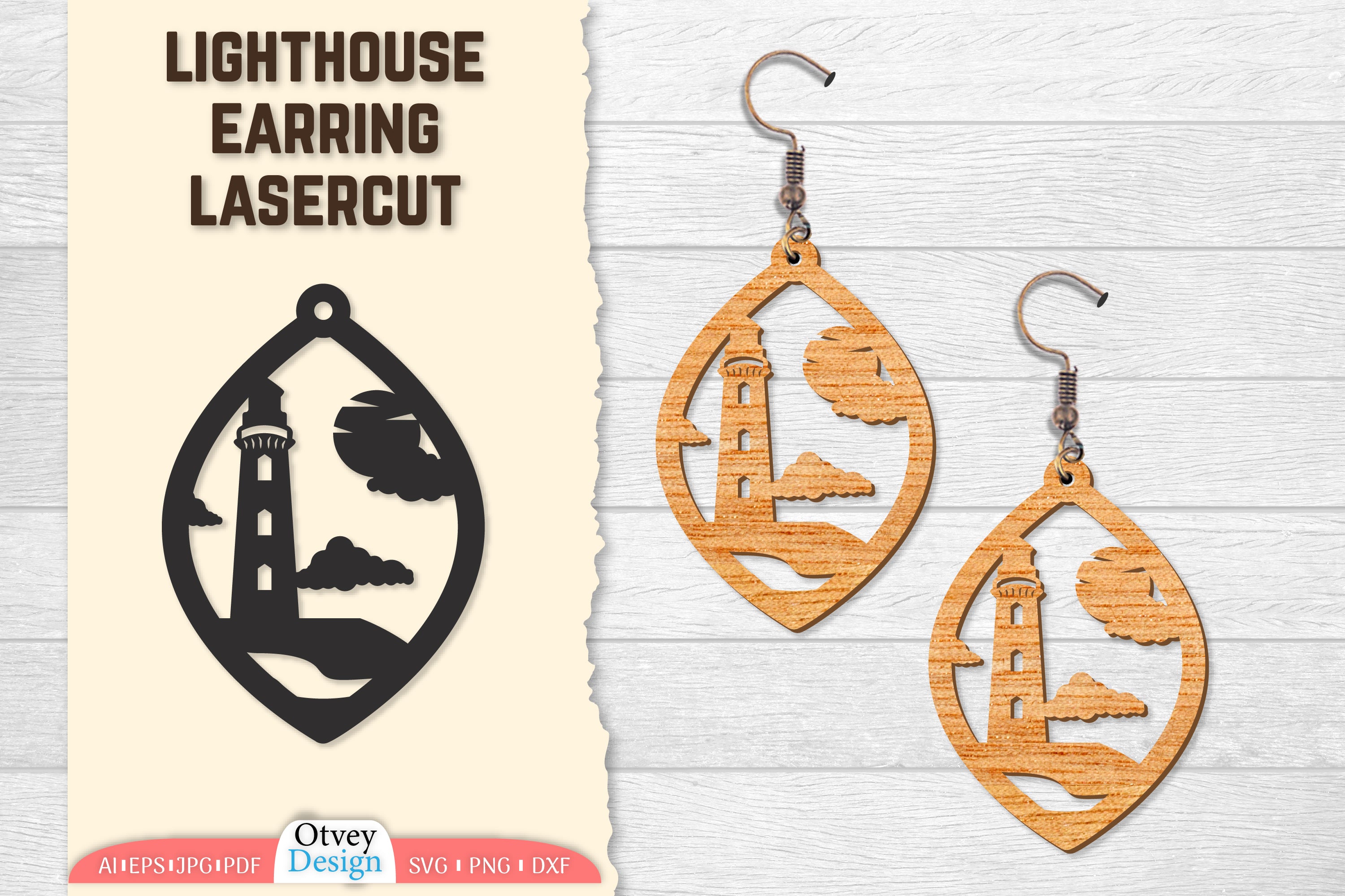 Lighthouse Earring Lasercut SVG Bundle 32 - CraftNest - Digital Crafting and Art
