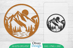 Sunset Mountain Lasercut Wall Decor SVG Bundle 8 - CraftNest - Digital Crafting and Art