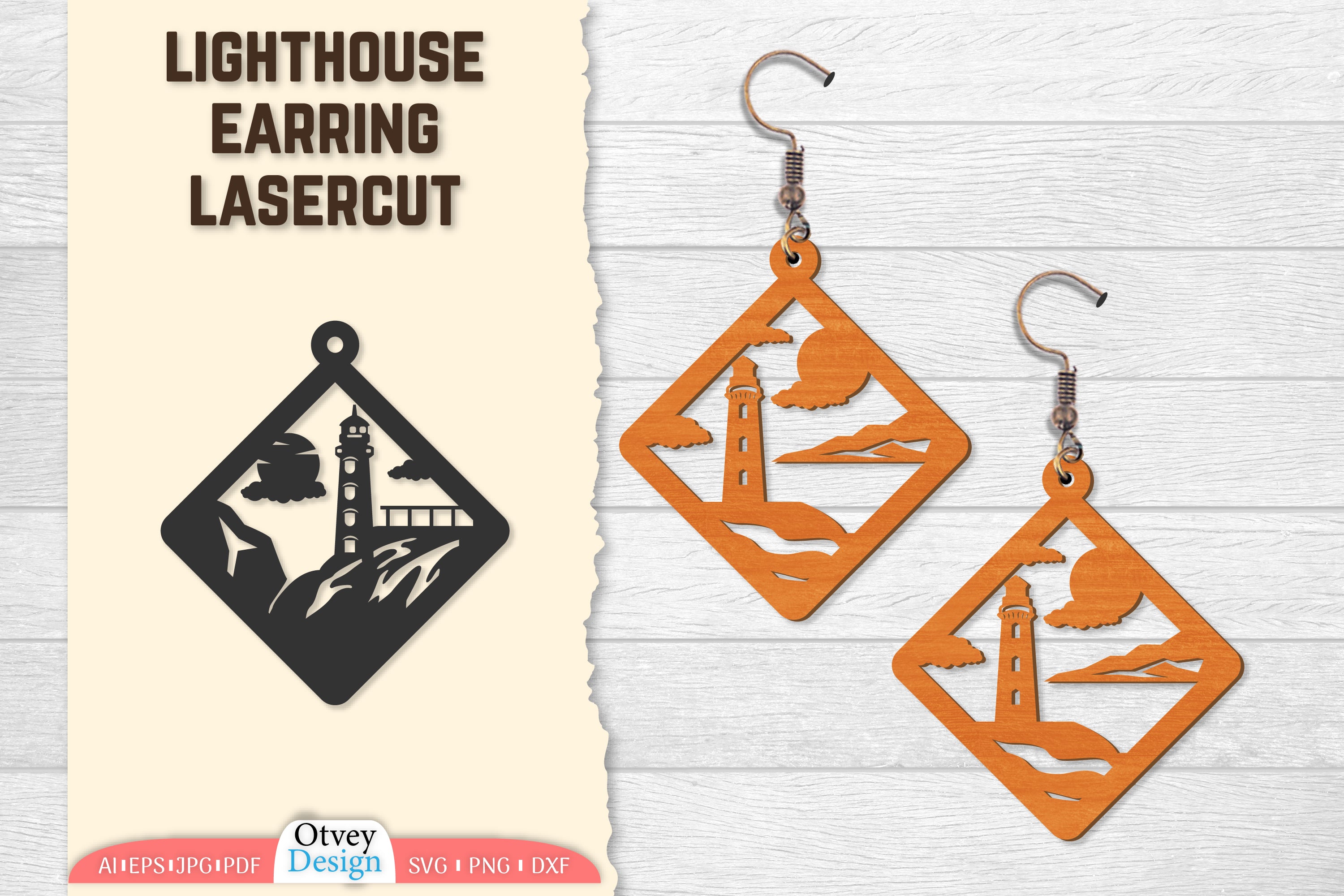 Lighthouse Earring Lasercut SVG Bundle 8 - CraftNest - Digital Crafting and Art