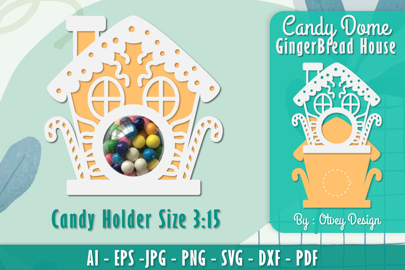 Gingerbread House Candy Holder SVG Bundle 8 - CraftNest - Digital Crafting and Art