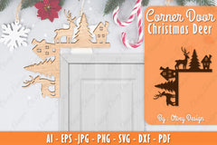 Christmas Deer Door Corner Lasercut SVG Bundle 16 - CraftNest - Digital Crafting and Art