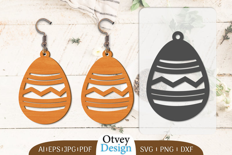 Happy Easter Egg Earring Lasercut SVG Bundle 8 - CraftNest - Digital Crafting and Art