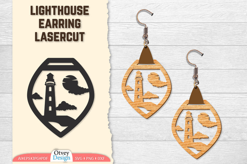 Lighthouse Earring Lasercut SVG Bundle 90 - CraftNest - Digital Crafting and Art