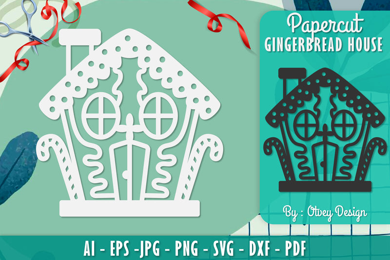Gingerbread House Papercut SVG Bundle 8 - CraftNest - Digital Crafting and Art