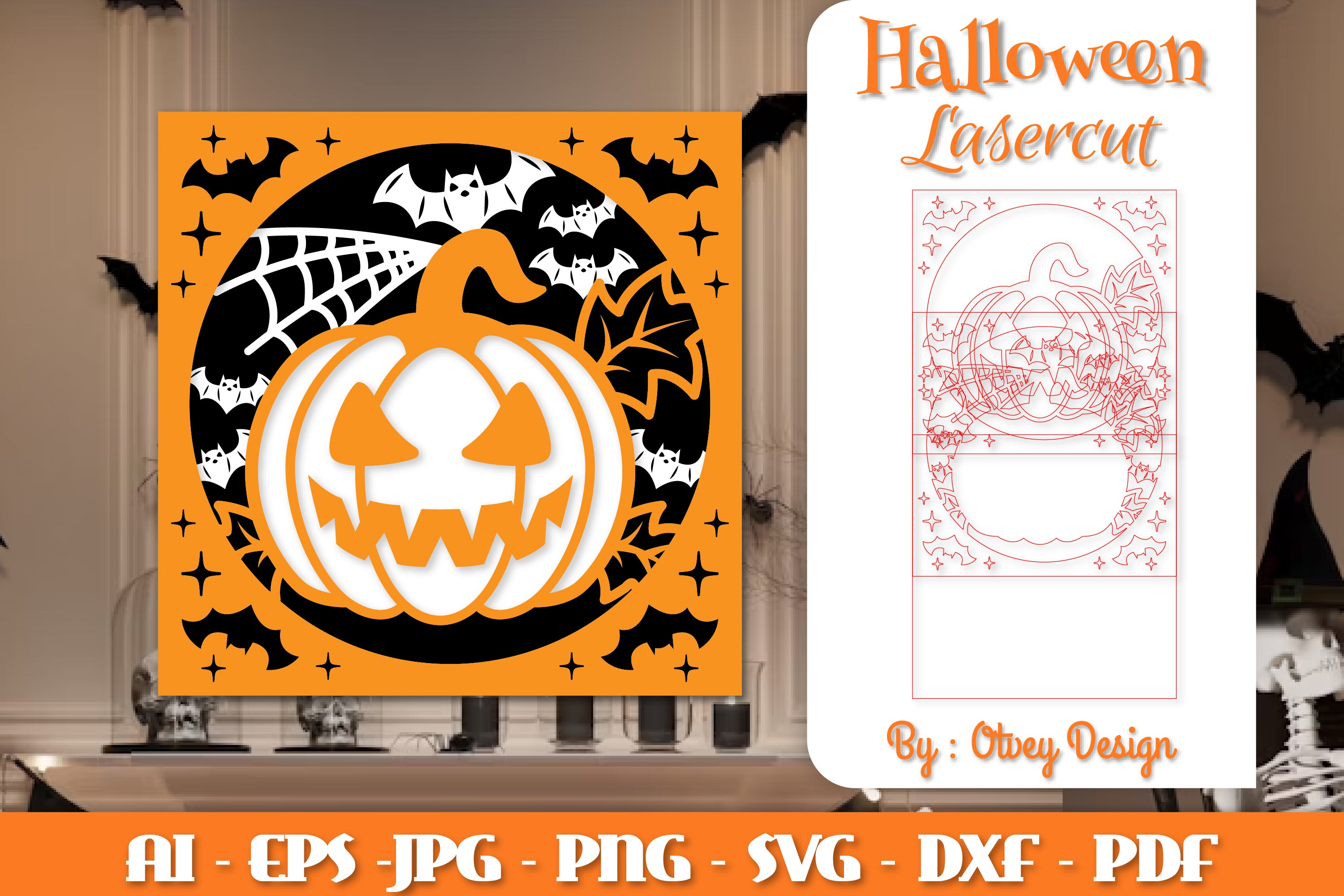 Halloween Decorations Layered Lasercut SVG Bundle