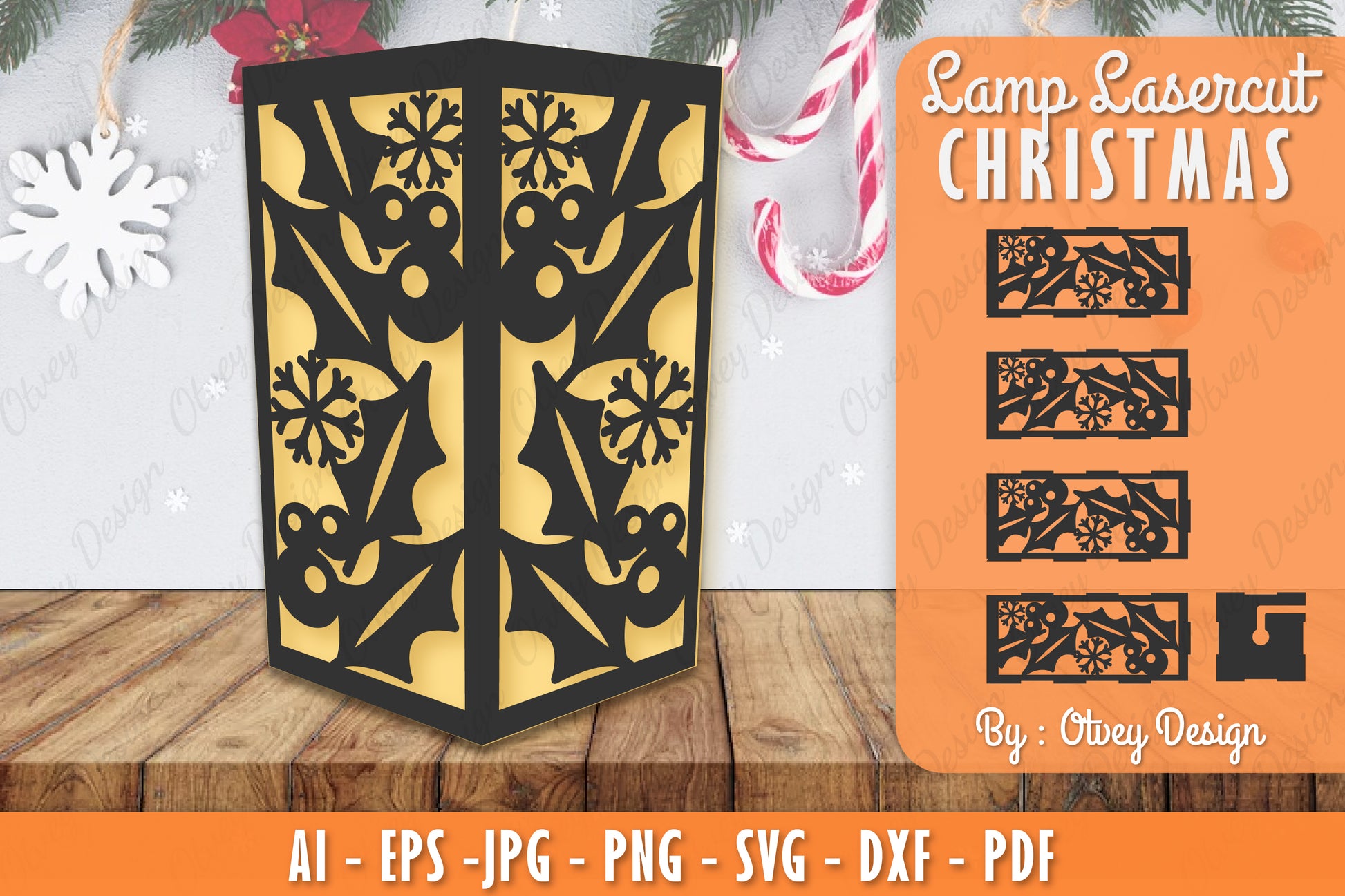Christmas Lamp Lasercut SVG Bundle 26 - CraftNest - Digital Crafting and Art