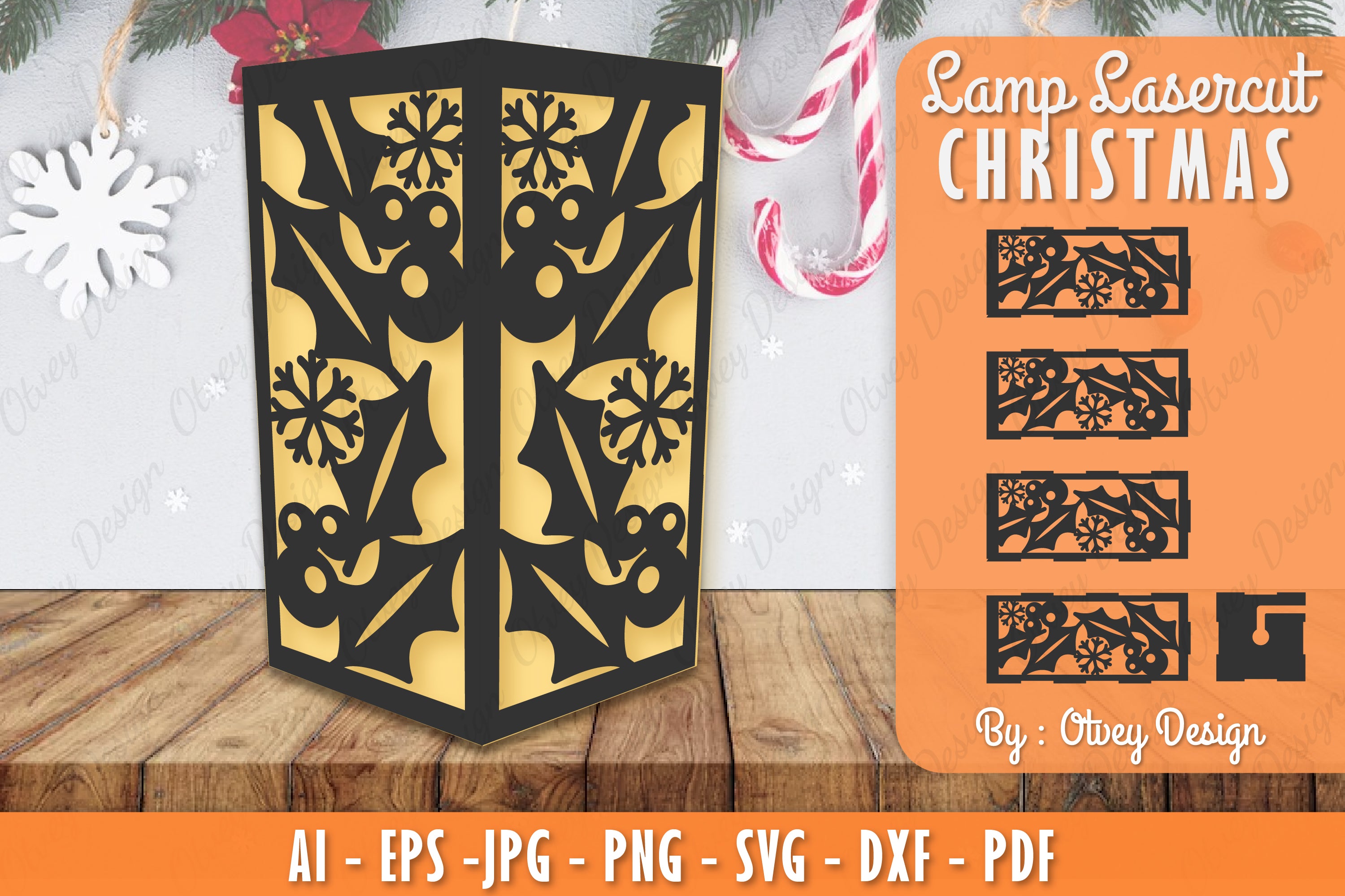 Christmas Lamp Lasercut SVG Bundle 26 - CraftNest - Digital Crafting and Art