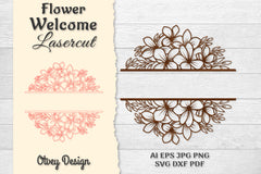 Flower Welcome Slip Lasercut SVG Bundle 5 - CraftNest - Digital Crafting and Art