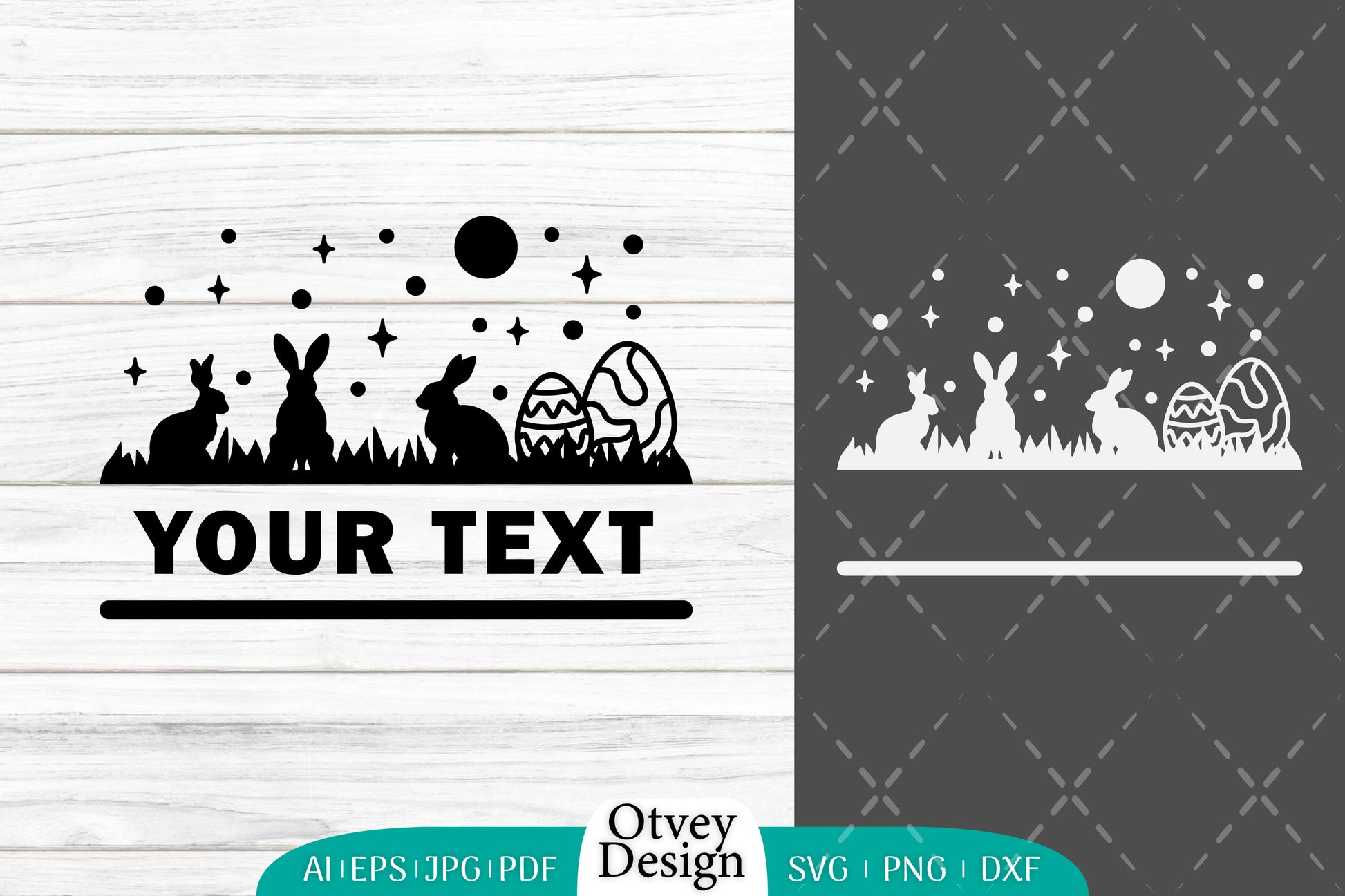 Easter Bunny Scene in Garden SVG Bundle 4 - CraftNest - Digital Crafting and Art