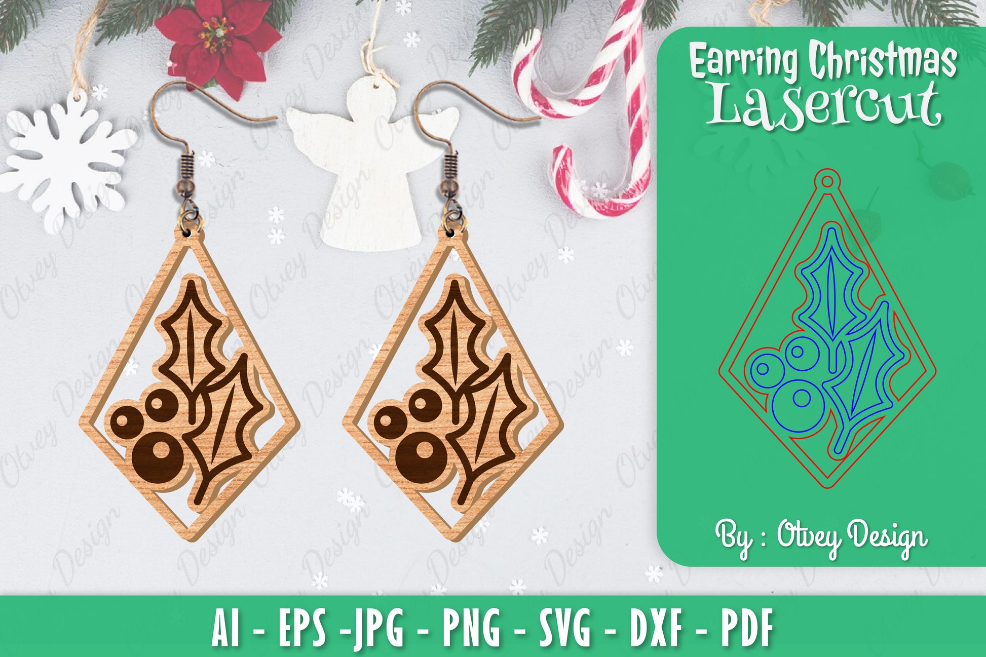 Christmas Earrings SVG Bundle 43 - CraftNest - Digital Crafting and Art