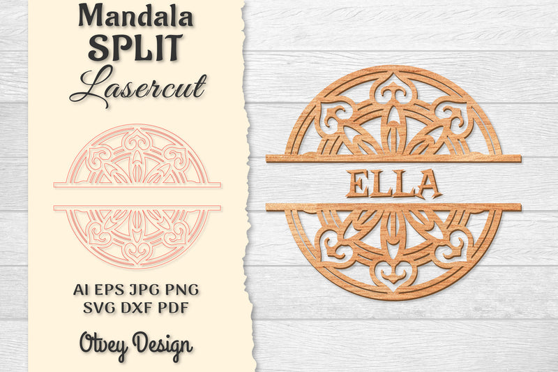 Mandala Split Lasercut SVG Bundle 5 - CraftNest - Digital Crafting and Art