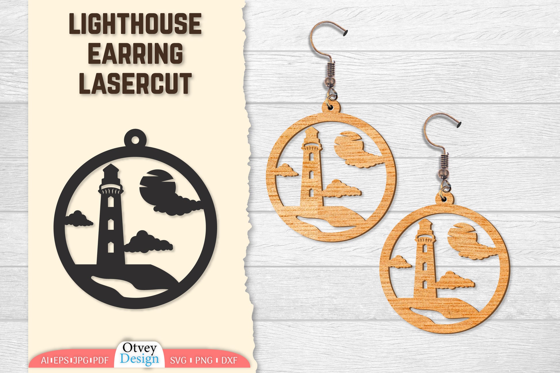 Lighthouse Earring Lasercut SVG Bundle 20 - CraftNest - Digital Crafting and Art