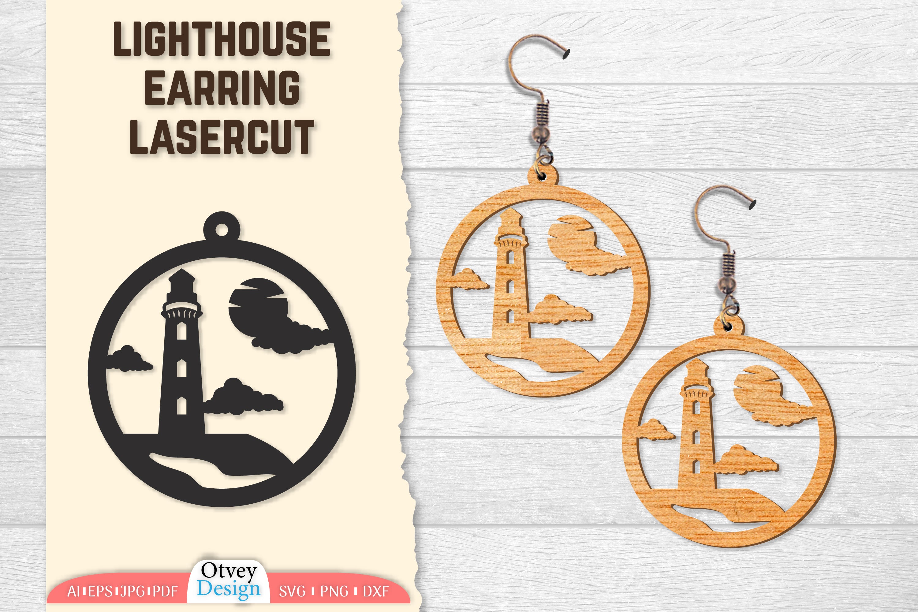 Lighthouse Earring Lasercut SVG Bundle 20 - CraftNest - Digital Crafting and Art