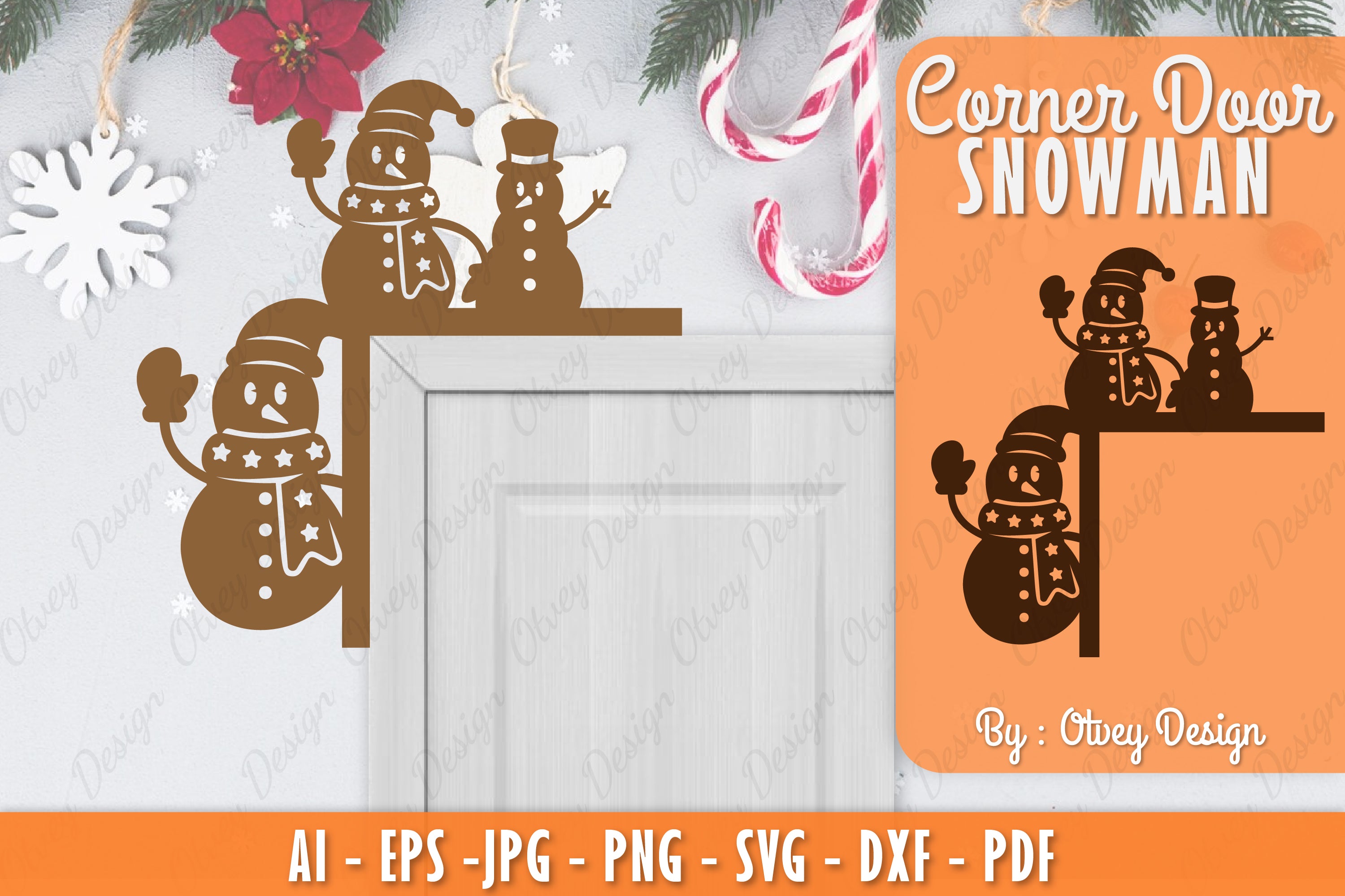 Snowman Door Corner Lasercut SVG Bundle 16 - CraftNest - Digital Crafting and Art