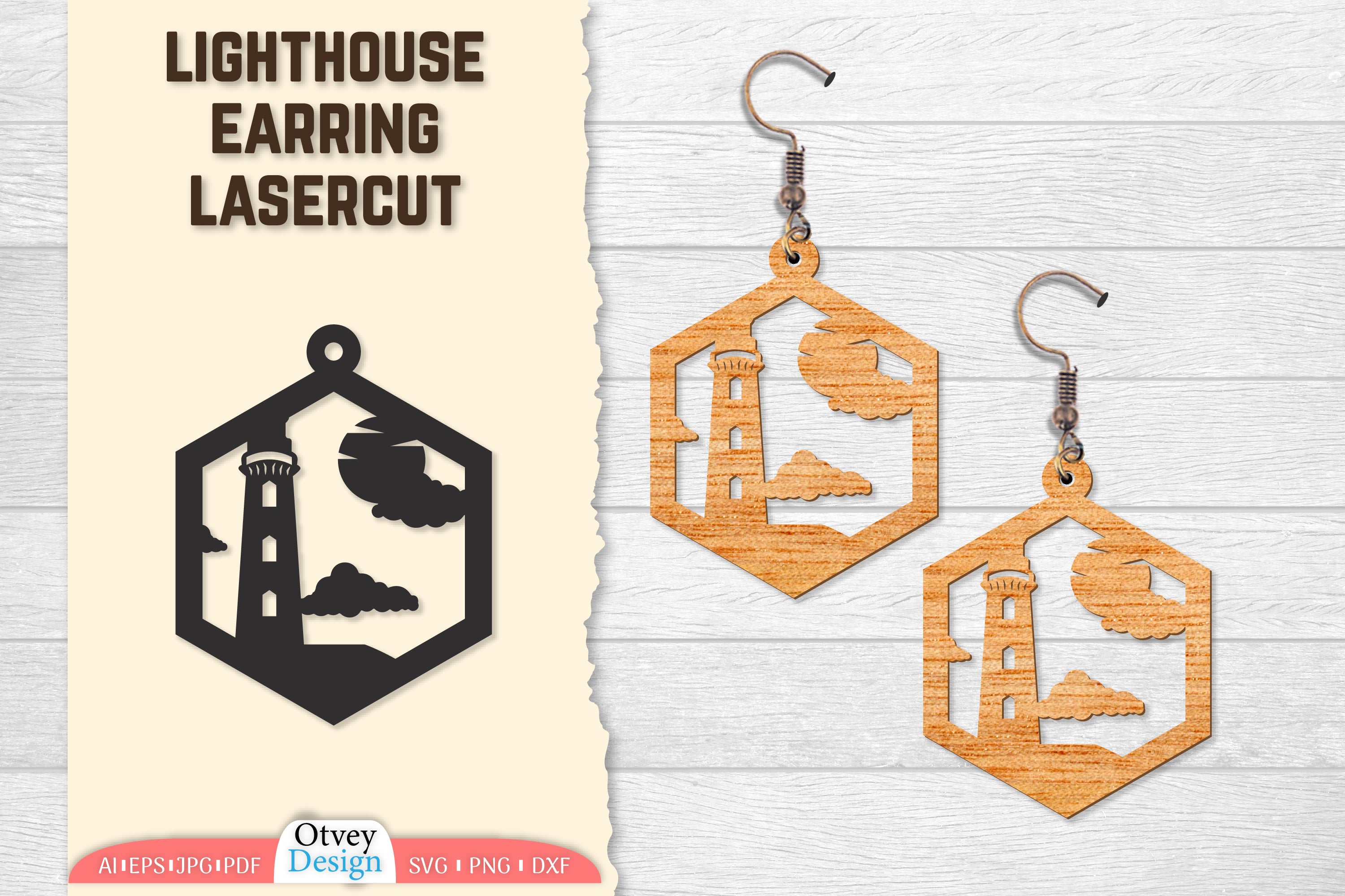 Lighthouse Earring Lasercut SVG Bundle 67 - CraftNest - Digital Crafting and Art