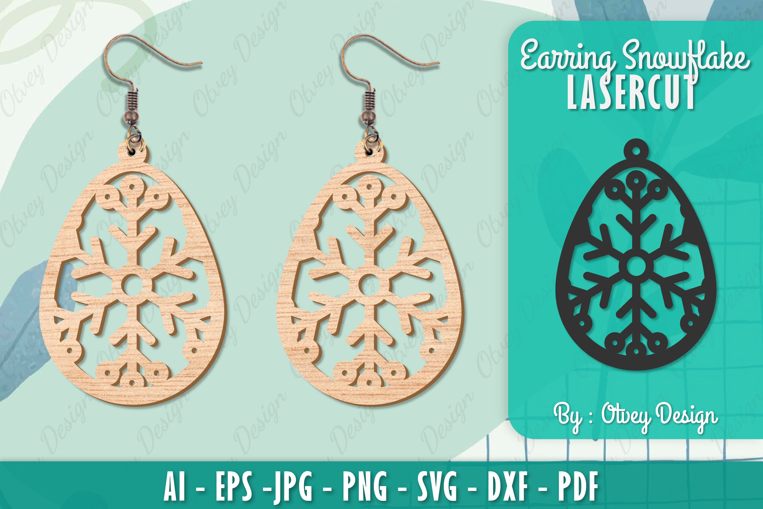 Snowflake Earring Lasercut SVG Bundle 60 - CraftNest - Digital Crafting and Art