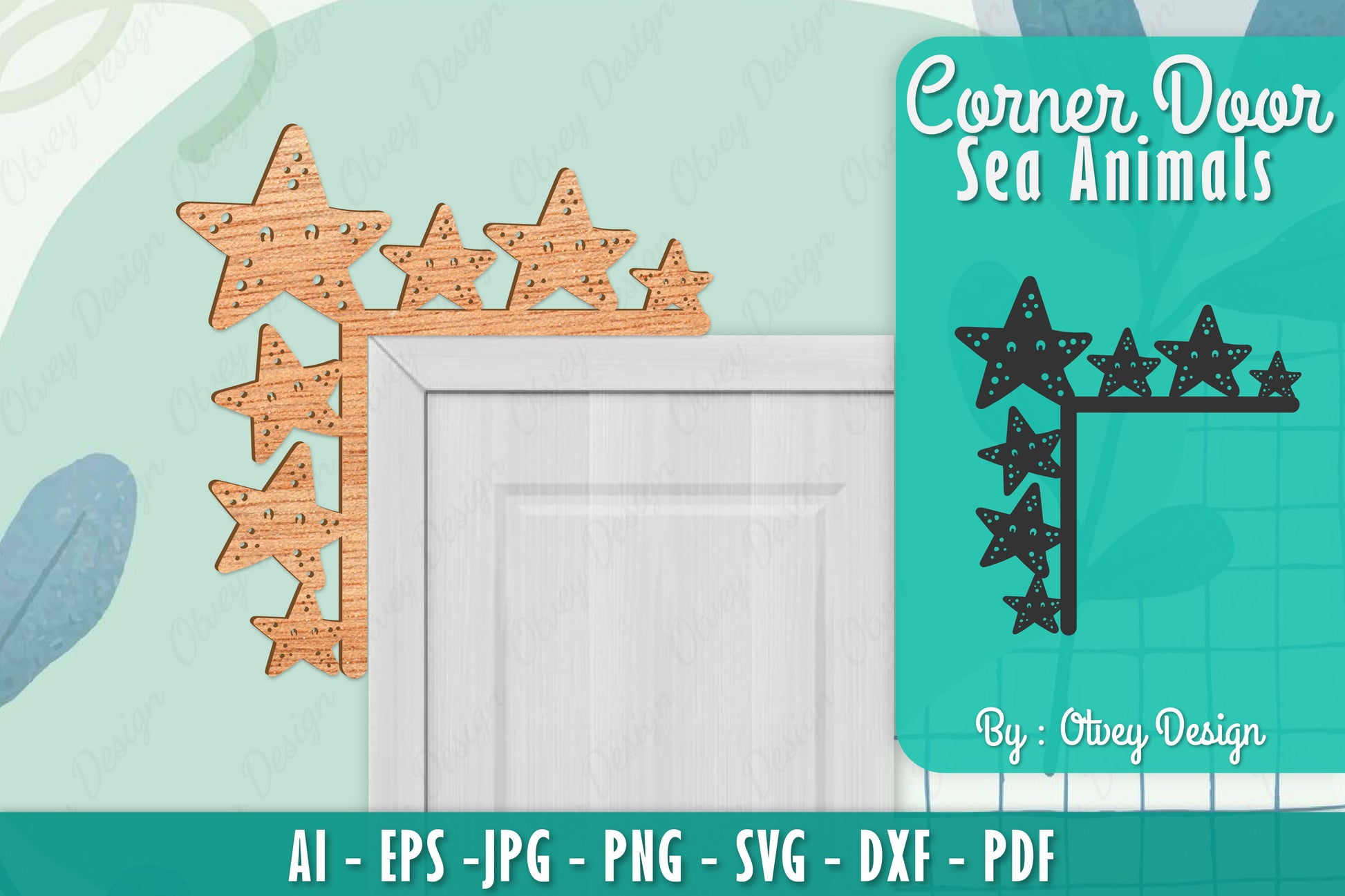 Sea Animals Door Corner Decoration SVG Bundle 17 - CraftNest - Digital Crafting and Art