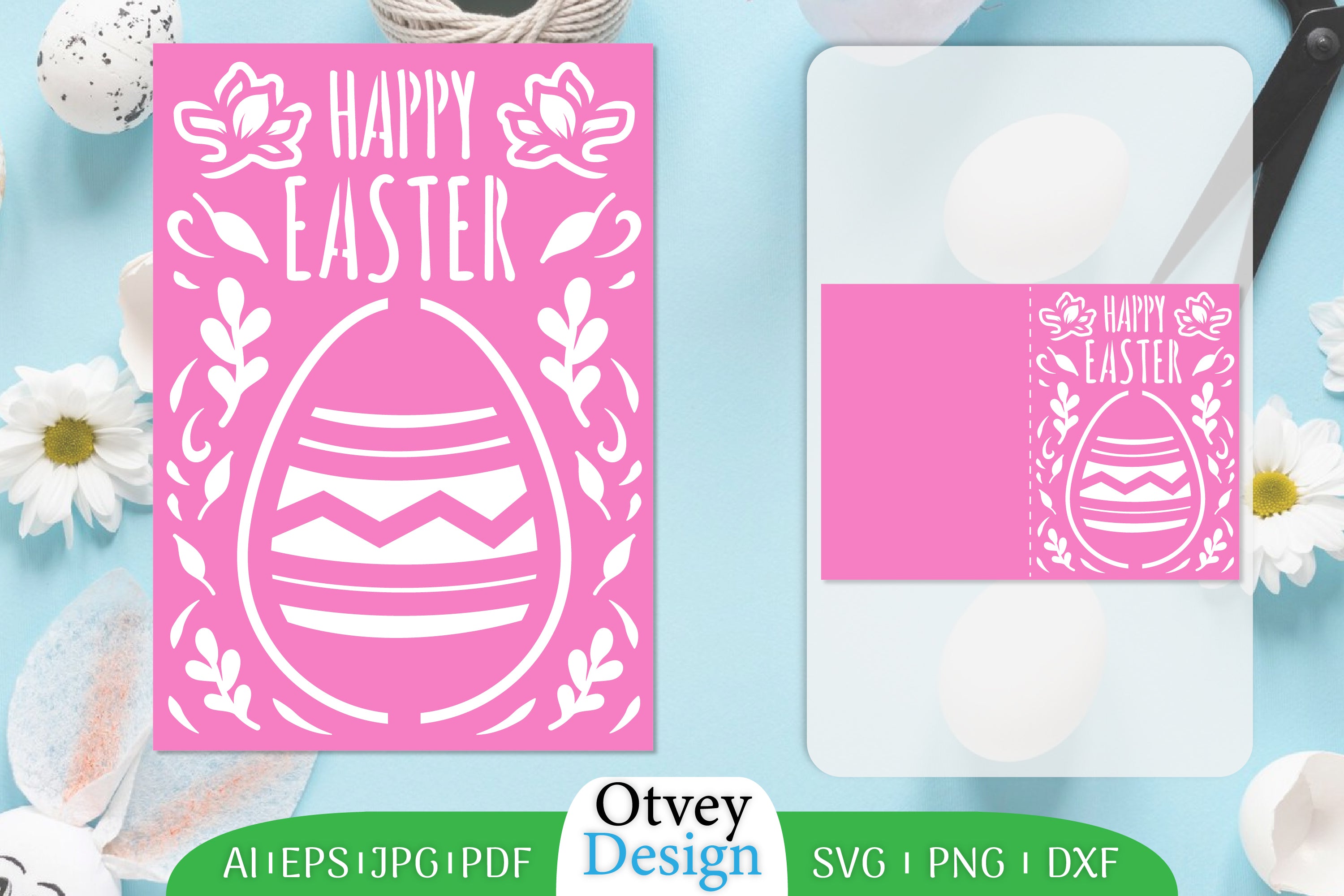 Happy Easter Greeting Card SVG Bundle 8 - CraftNest - Digital Crafting and Art