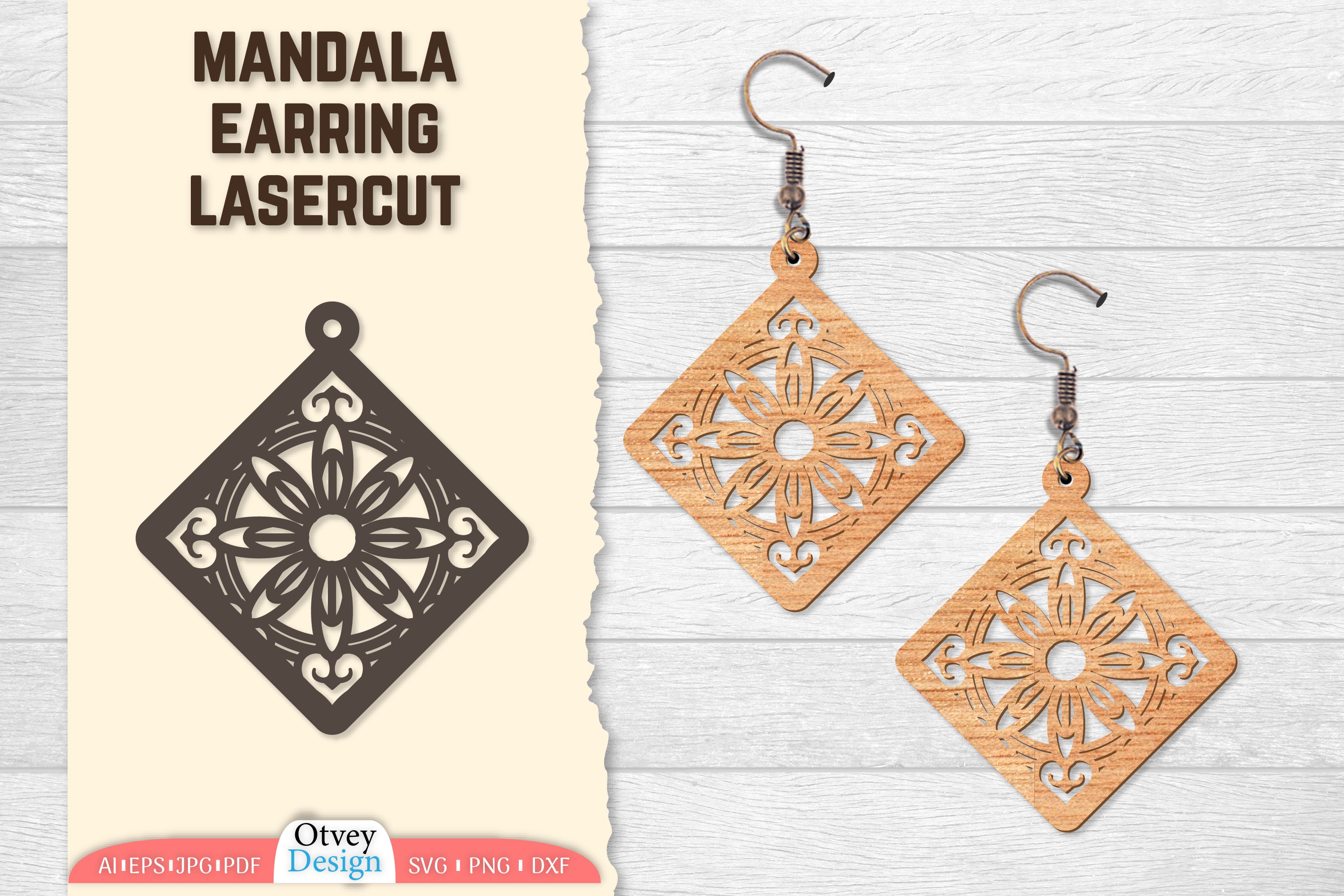 5 Earring Mandala Lasercut SVG Bundle - CraftNest - Digital Crafting and Art