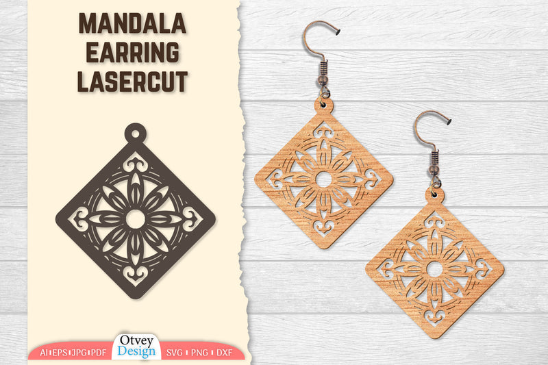 5 Earring Mandala Lasercut SVG Bundle - CraftNest - Digital Crafting and Art