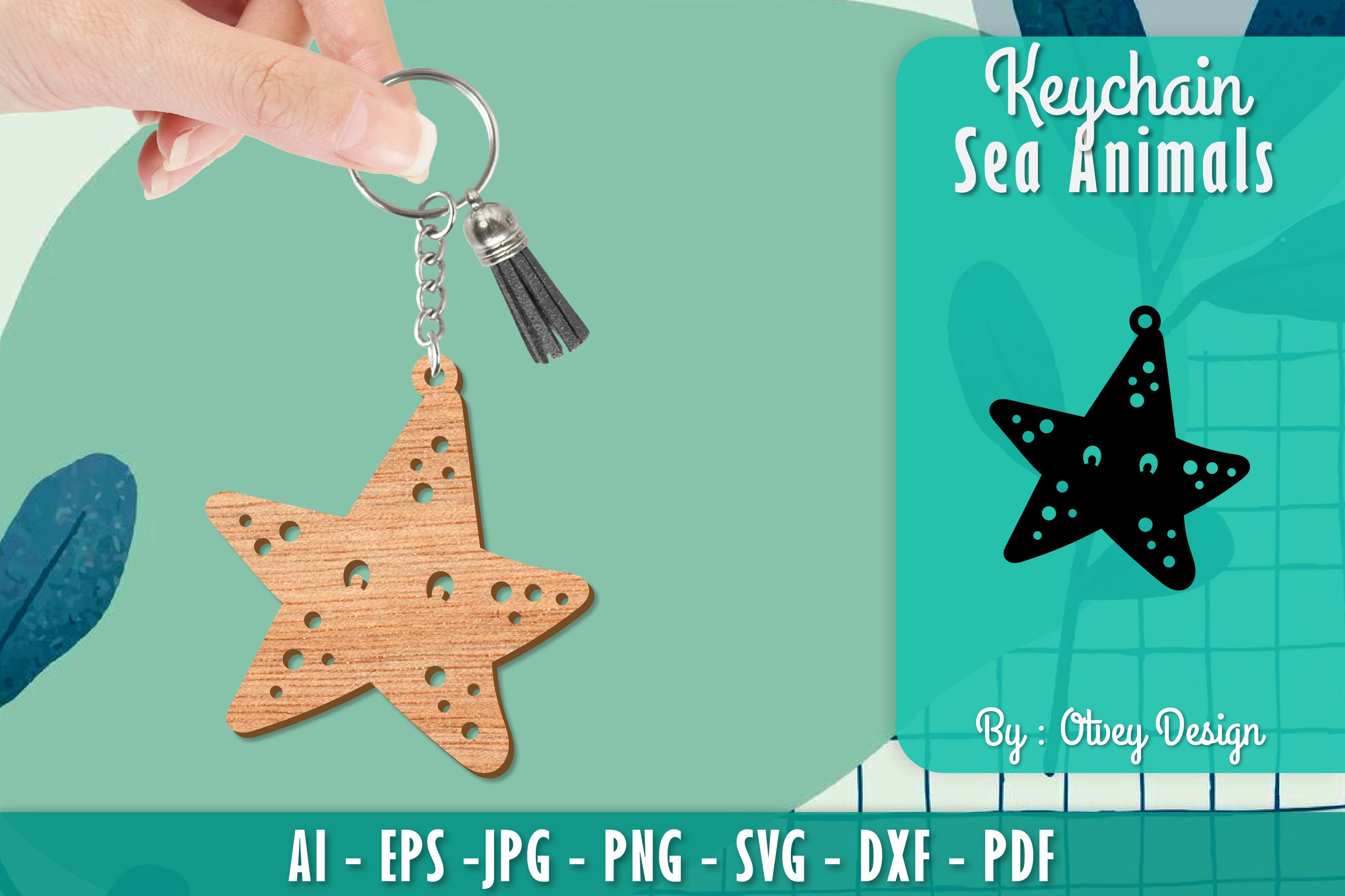 Keychain Sea Animals Lasercut SVG Bundle 8 - CraftNest - Digital Crafting and Art