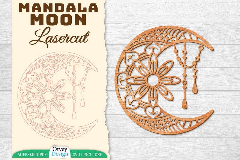 Moon Mandala Lasercut SVG Bundle 5 - CraftNest - Digital Crafting and Art