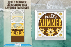 Hello Summer 3D Shadow Box Papercut SVG Bundle 7 - CraftNest - Digital Crafting and Art