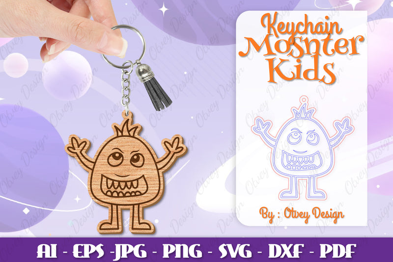 Monster Kids Keychain SVG Bundle 4 - CraftNest - Digital Crafting and Art