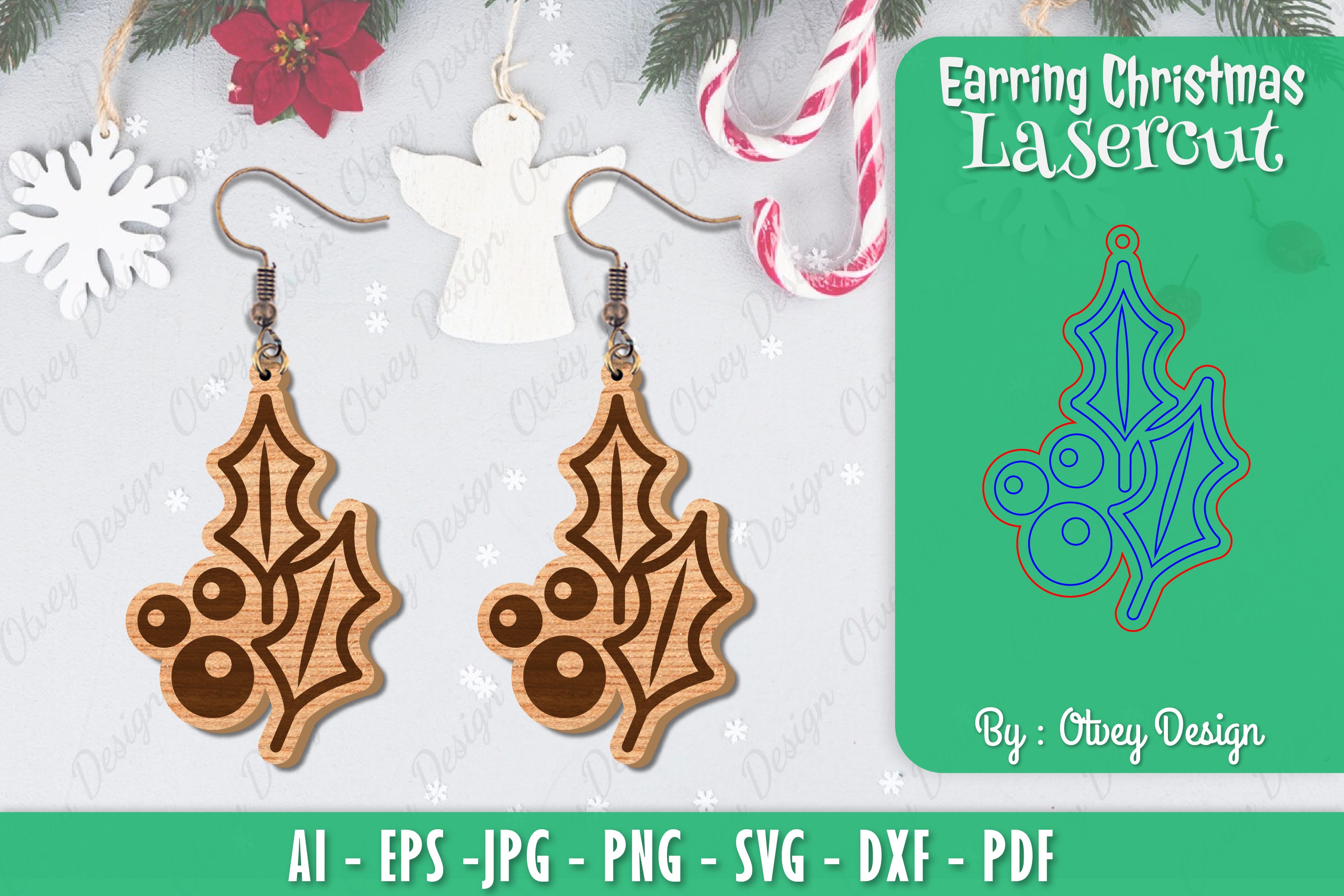 Christmas Earrings SVG Bundle