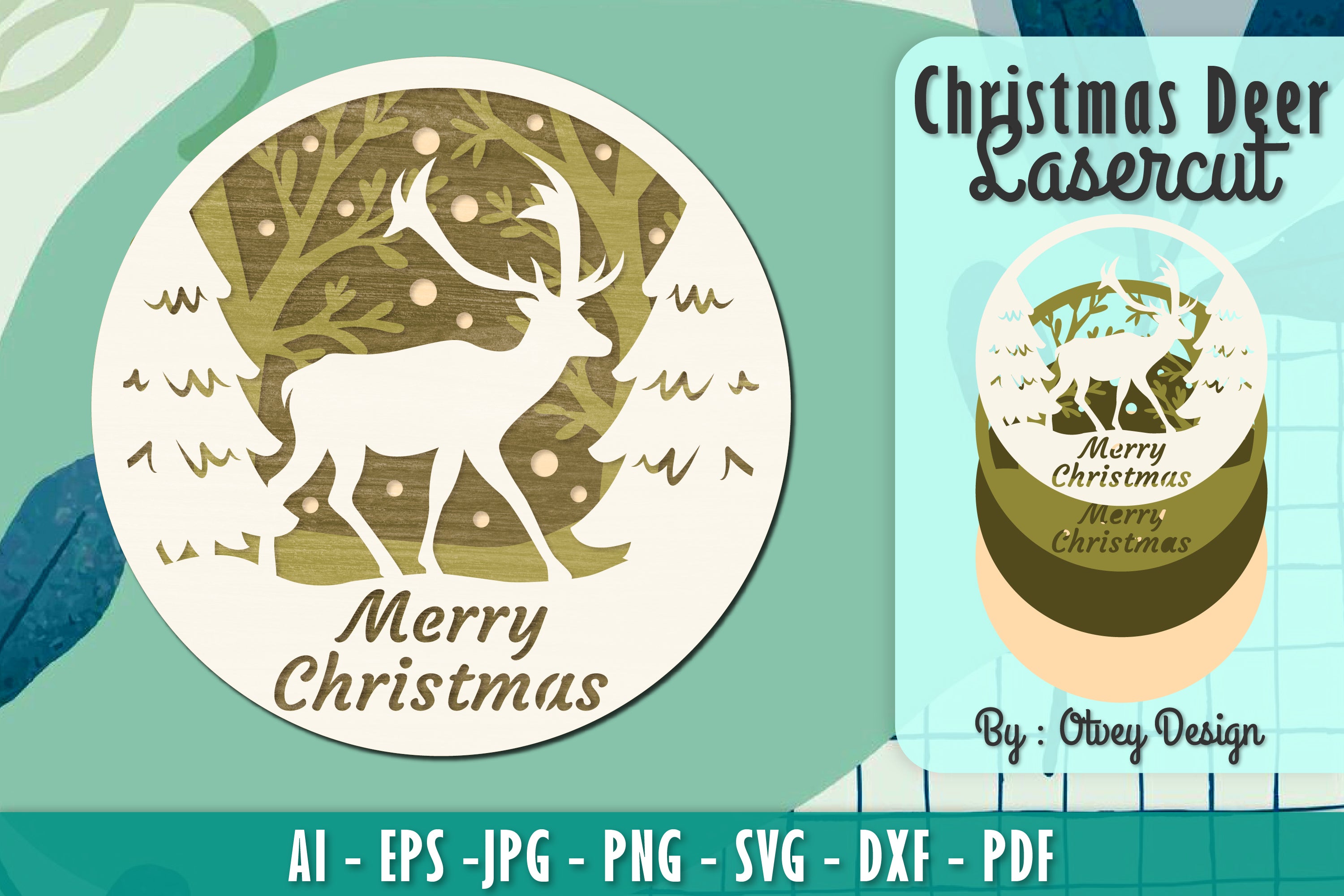 Merry Christmas Deer SVG Bundle 8 - CraftNest - Digital Crafting and Art