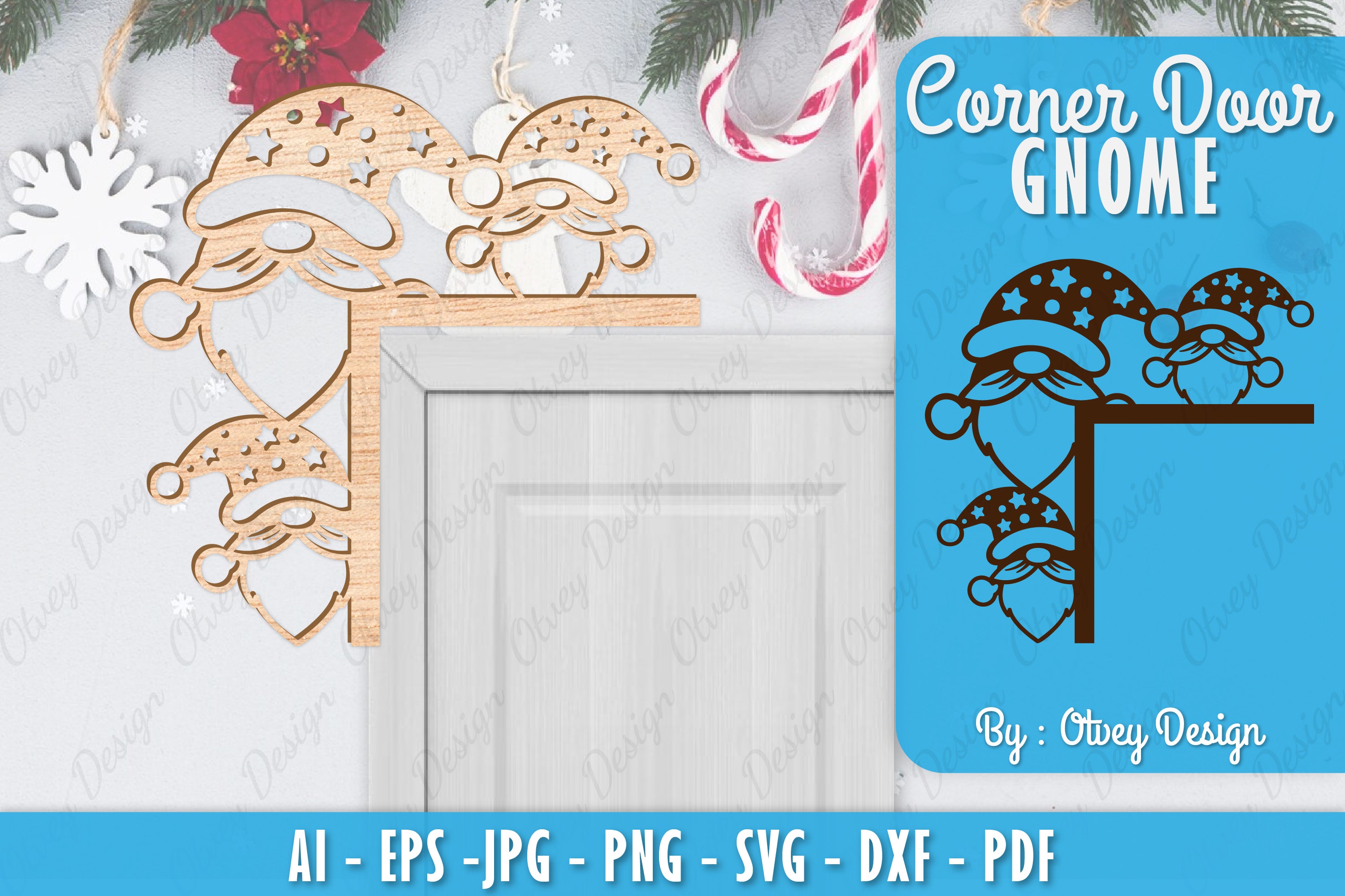 Christmas Gnome Door Corner Lasercut SVG Bundle 5 - CraftNest - Digital Crafting and Art