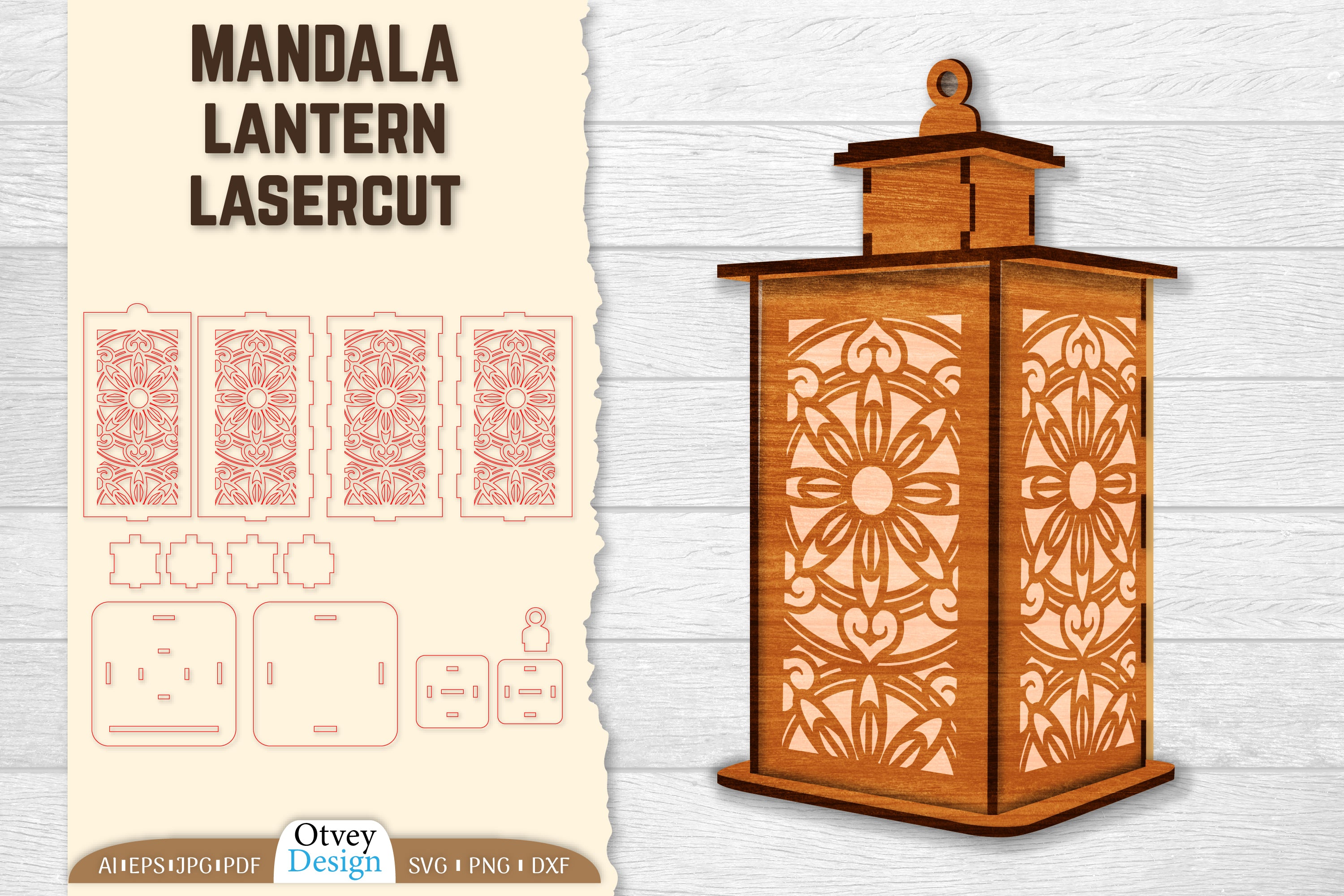 Mandala Lantern Lasercut SVG Bundle