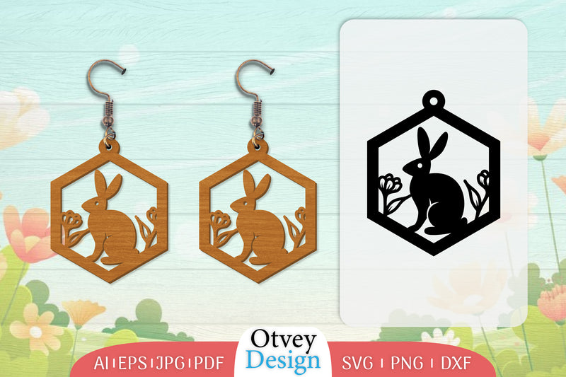 Earring Rabbit Lasercut SVG Bundle 14 - CraftNest - Digital Crafting and Art