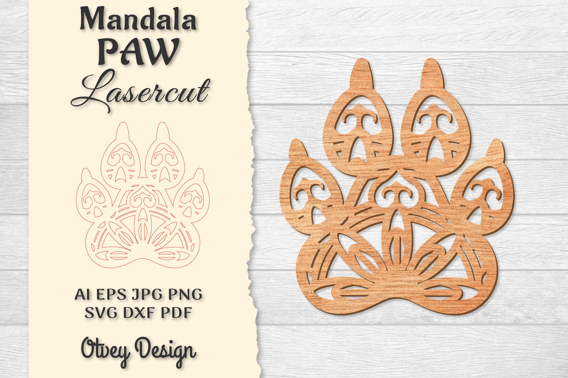 Paw Mandala Lasercut SVG Bundle 5 - CraftNest - Digital Crafting and Art