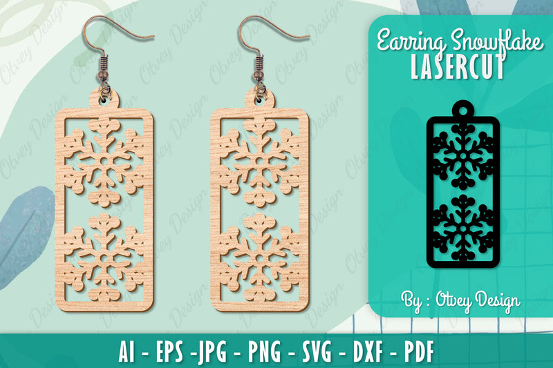 Snowflake Earring Lasercut SVG Bundle 28 - CraftNest - Digital Crafting and Art