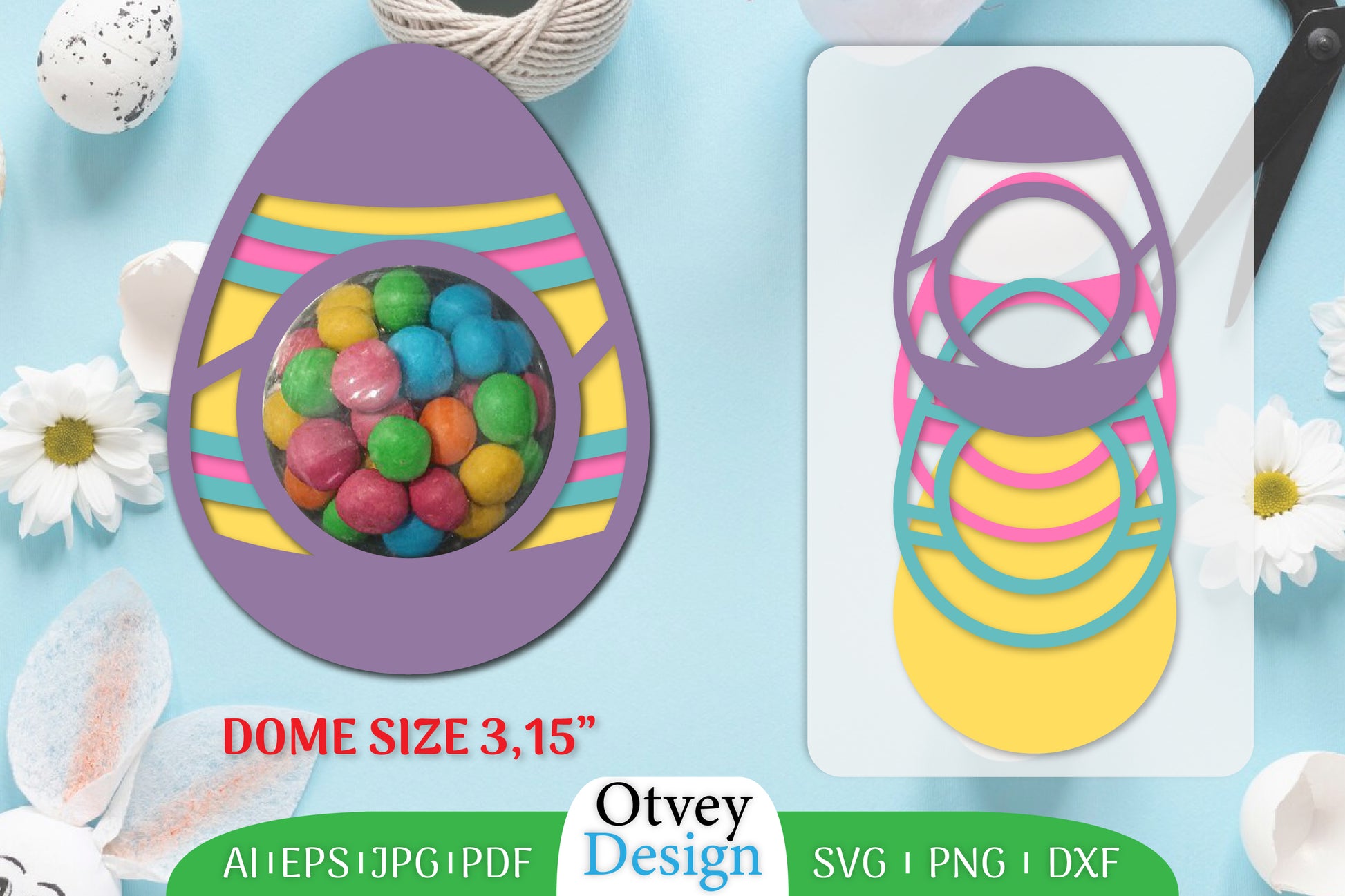 Candy Dome Easter Eggs SVG Bundle 8 - CraftNest - Digital Crafting and Art