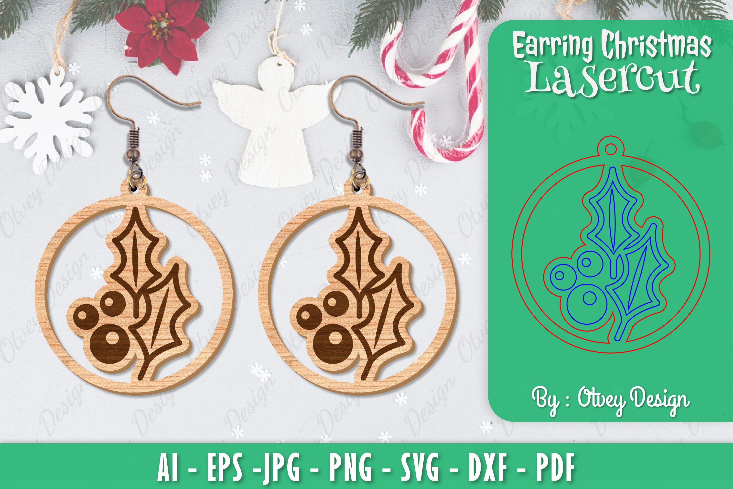 Christmas Earrings SVG Bundle