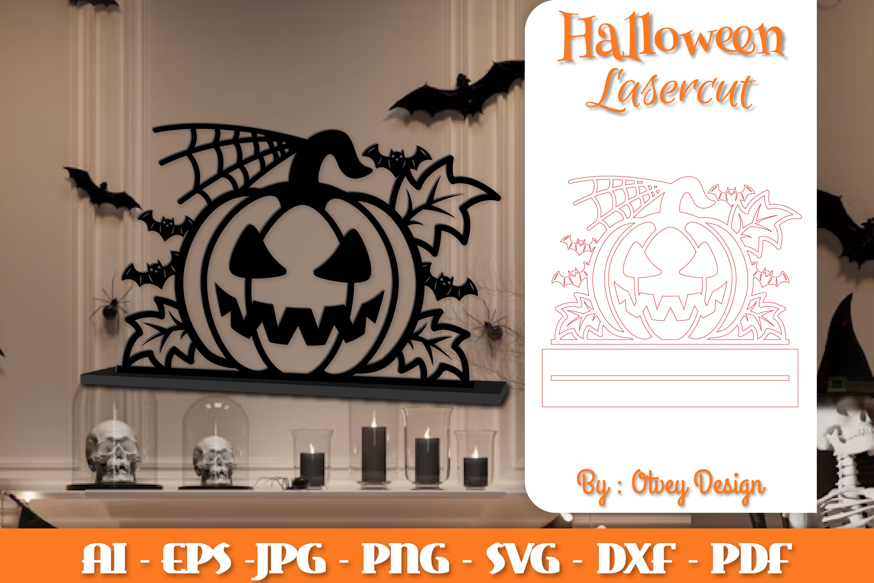 Halloween Decorations Lasercut SVG Bundle