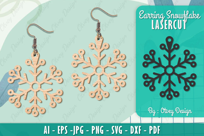 Snowflake Earring Lasercut SVG Bundle 12 - CraftNest - Digital Crafting and Art