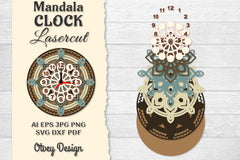 Clock Mandala Lasercut SVG Bundle 5 - CraftNest - Digital Crafting and Art