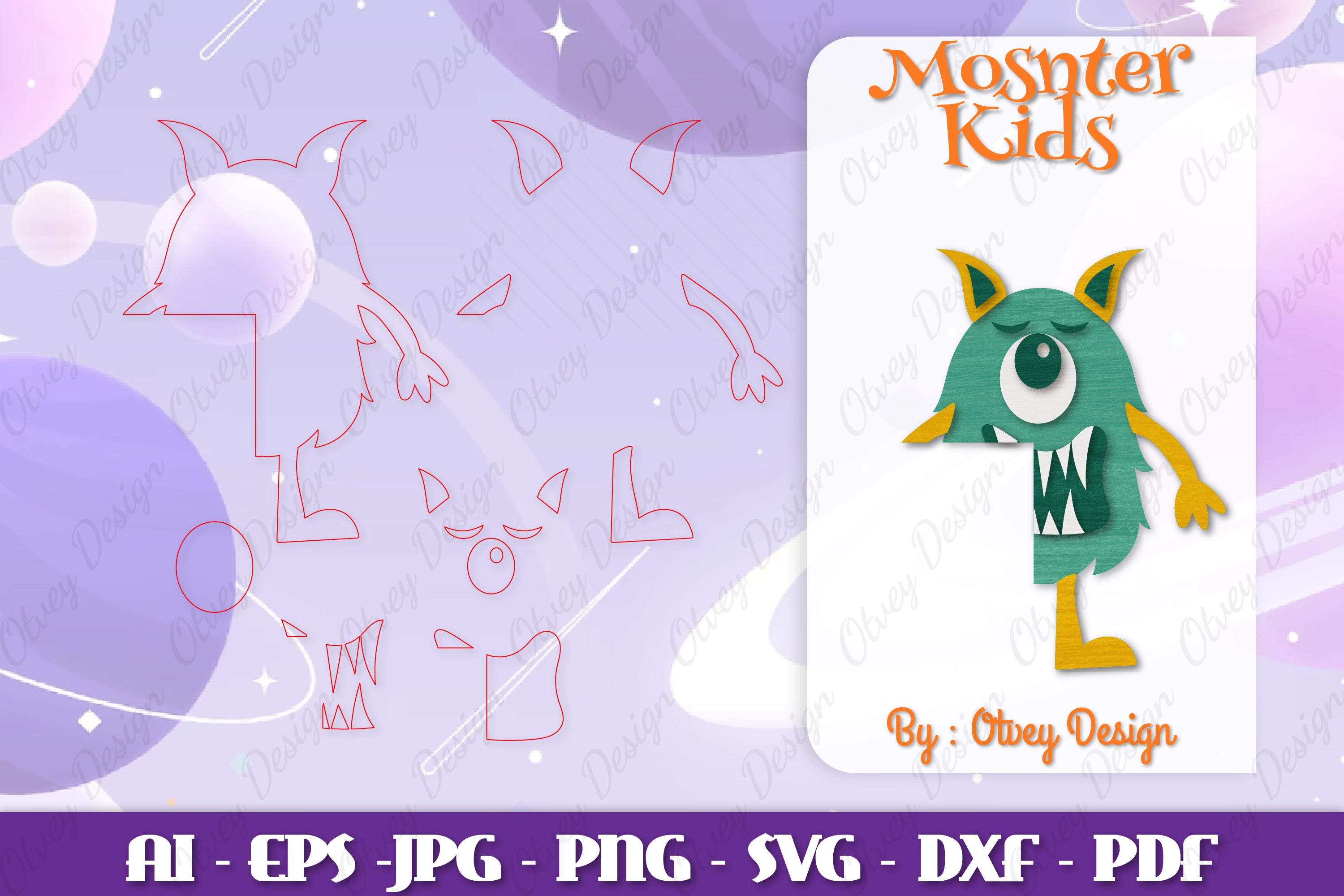 Monster Kids Corner Door Lasercut SVG Bundle 6 - CraftNest - Digital Crafting and Art