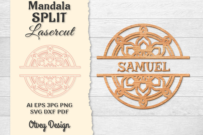 Mandala Split Lasercut SVG Bundle 6 - CraftNest - Digital Crafting and Art