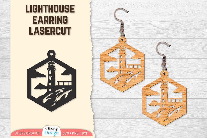 Lighthouse Earring Lasercut SVG Bundle 68 - CraftNest - Digital Crafting and Art