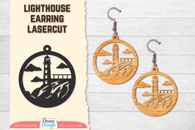 Lighthouse Earring Lasercut SVG Bundle 21 - CraftNest - Digital Crafting and Art