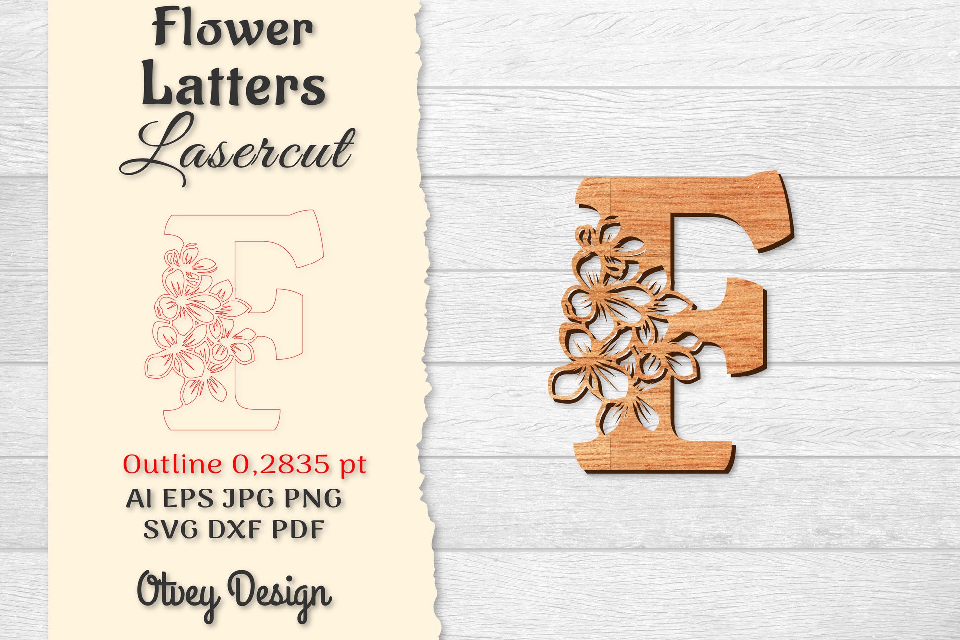 Flower Letters Laser Cut SVG Bundle  211 - CraftNest - Digital Crafting and Art