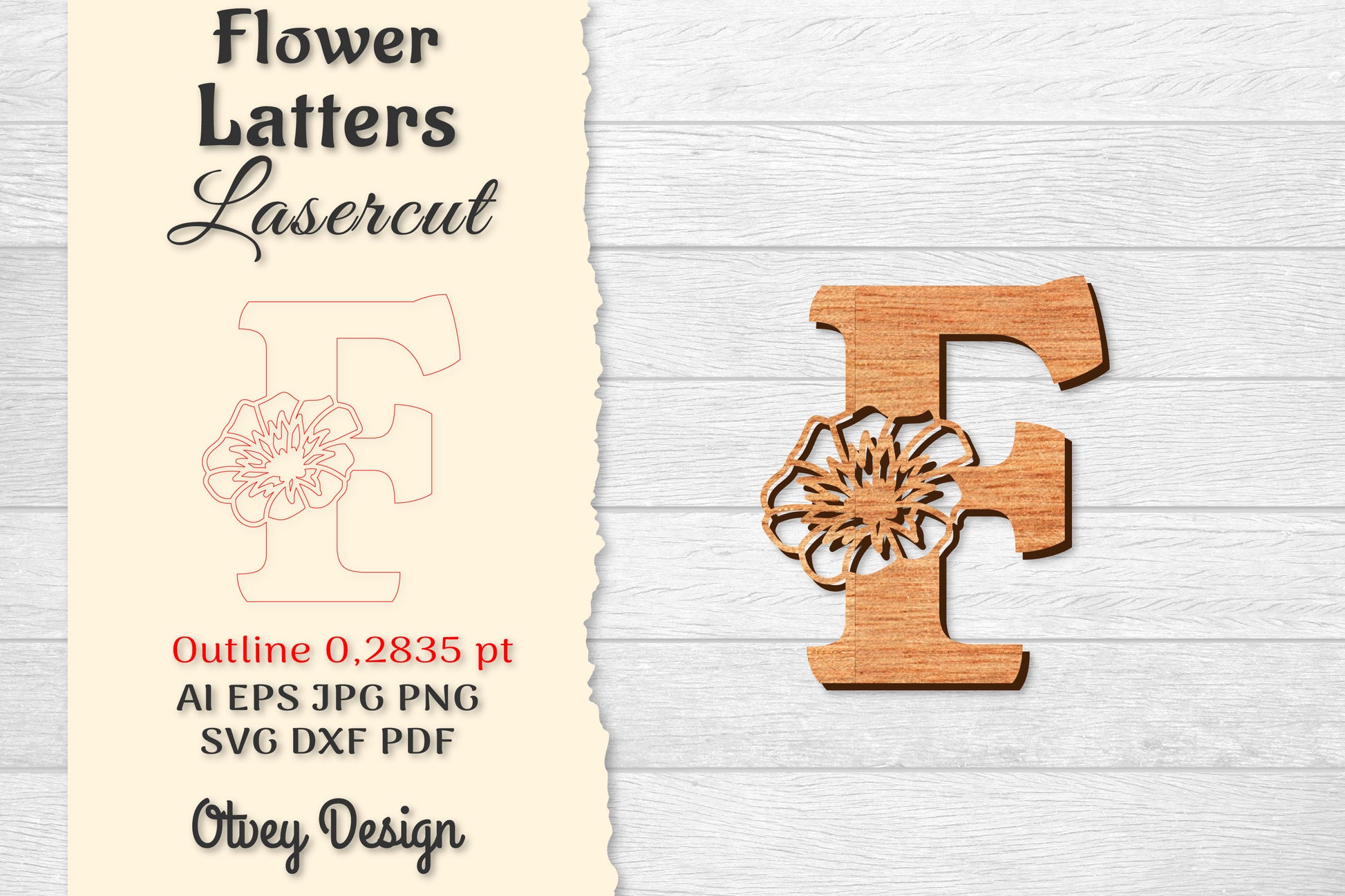 Flower Letters Laser Cut File SVG Bundle 7 - CraftNest - Digital Crafting and Art