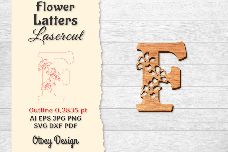 Flower Letters Laser Cut File SVG Bundle 120 - CraftNest - Digital Crafting and Art